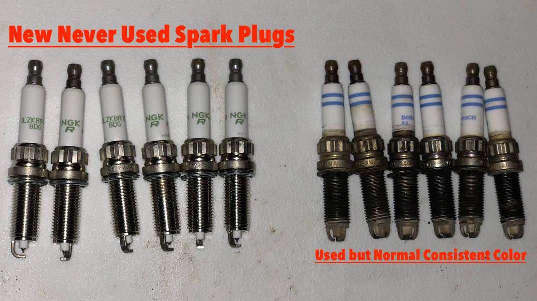 Difference between New Never Used Spark Plugs and Used buy Normal Consistent Color