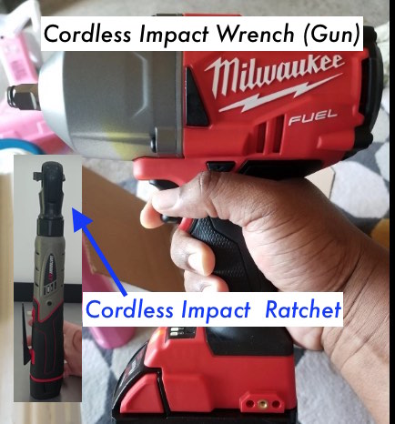 to show the difference between an impact wrench and an impact ratchet